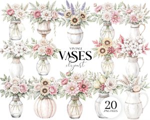 Vintage Vases Clipart