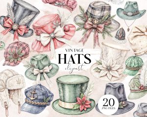 Vintage Hats Clipart
