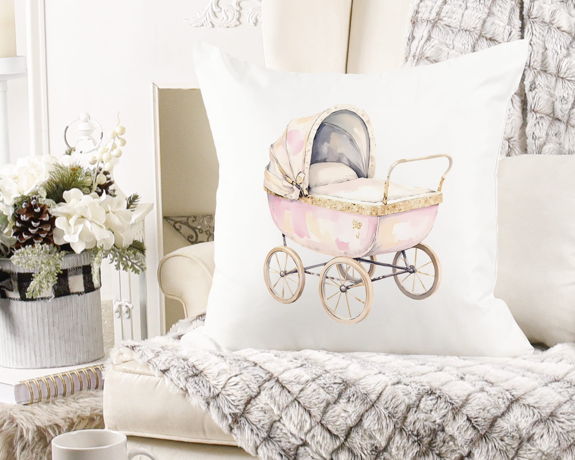 Watercolor It’s a Girl Clipart Set Watercolor It’s a Girl Clipart Set - Image 6