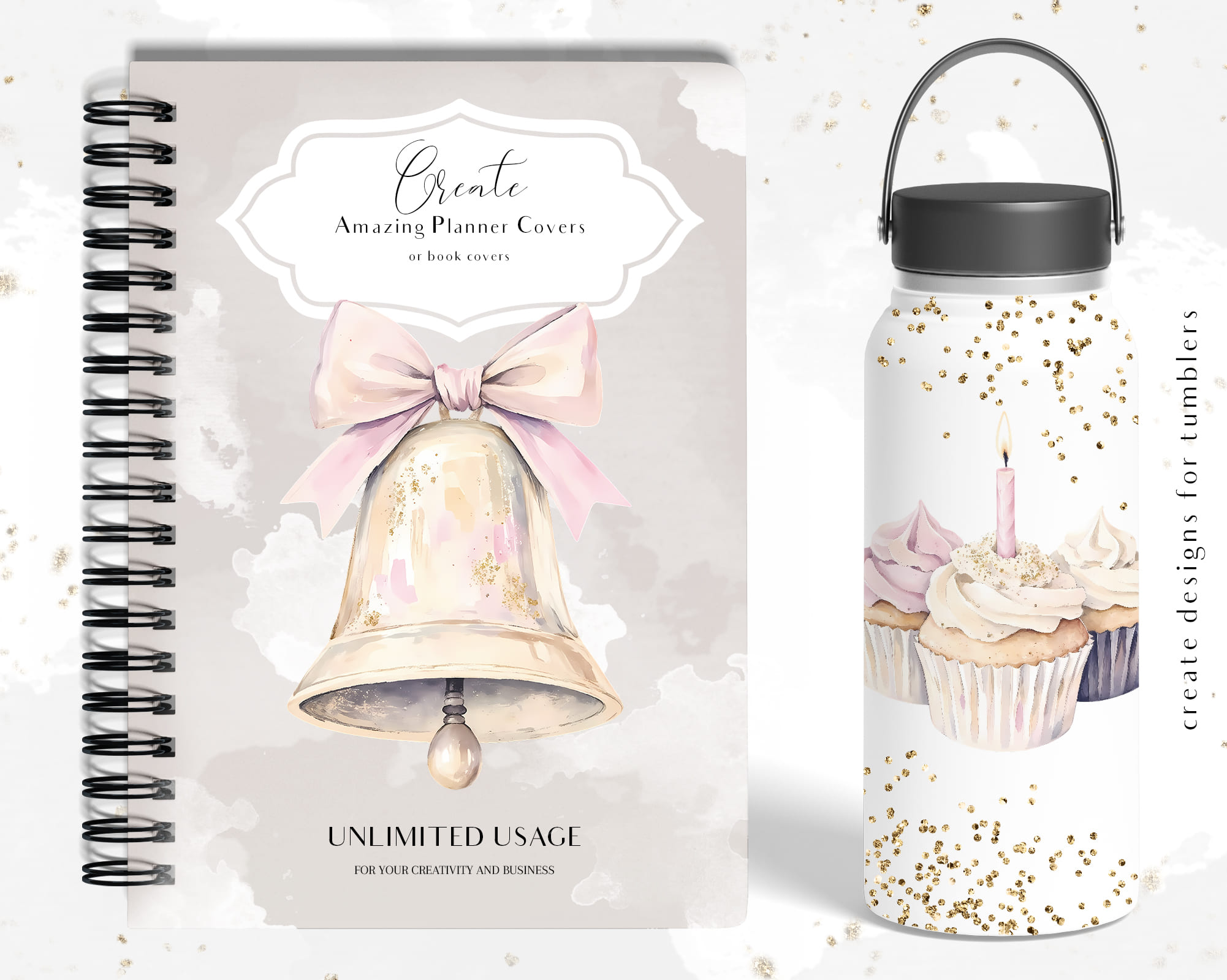 Watercolor It’s a Girl Clipart Set Watercolor It’s a Girl Clipart Set - Image 5