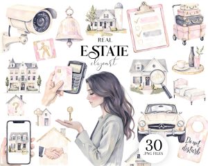 Watercolor Real Estate Clipart