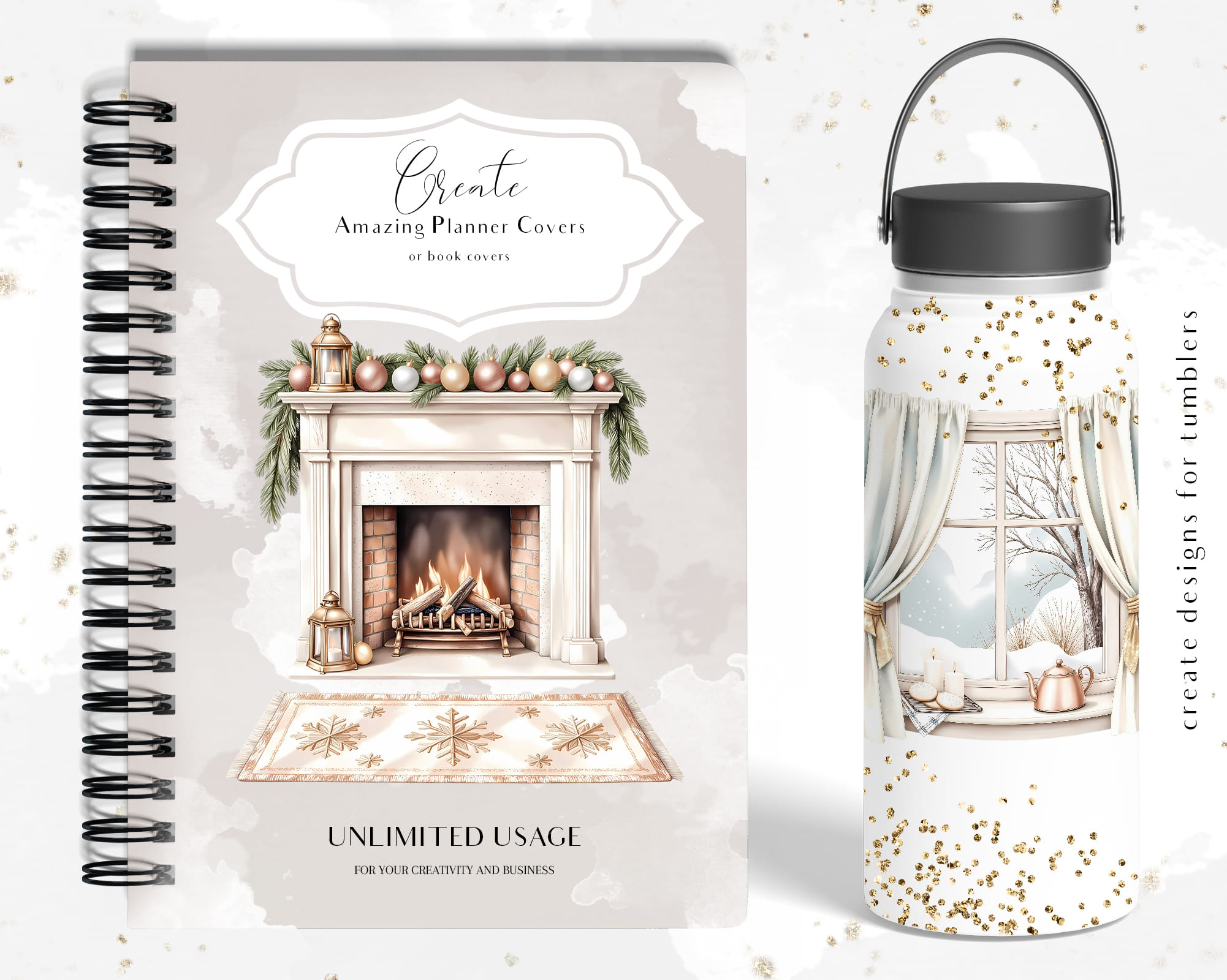 Soft Pastel Winter Home Clipart Soft Pastel Winter Home Clipart - Image 6