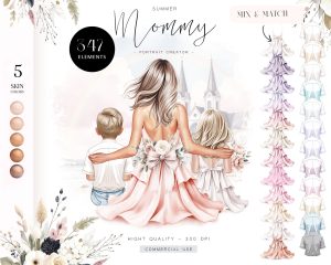 Summer Mommy Portrait Creator, Family Portrait Builder Summer Mommy Portrait Creator, Family Portrait Builder