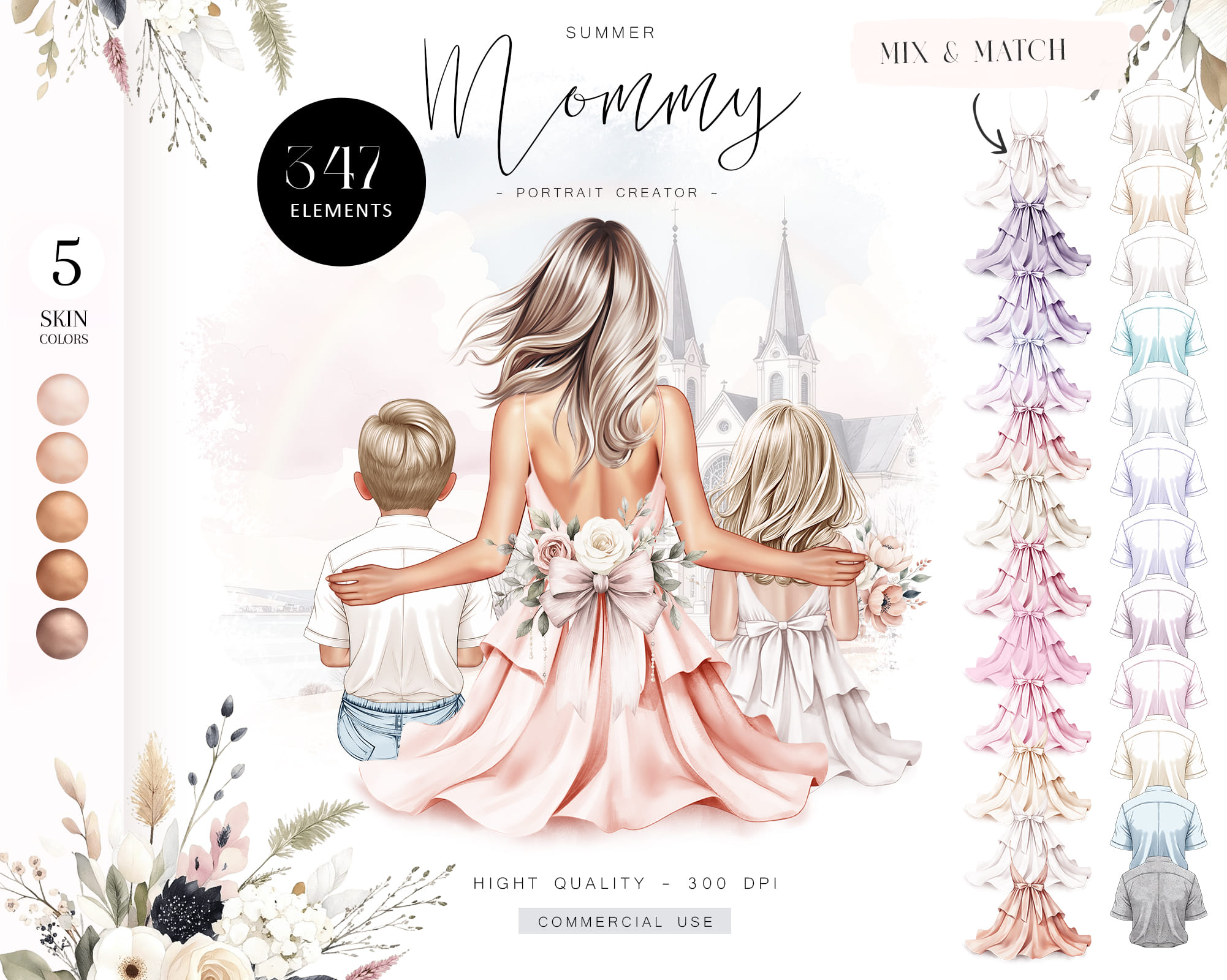 Summer Mommy Portrait Creator, Family Portrait Builder Summer Mommy Portrait Creator, Family Portrait Builder